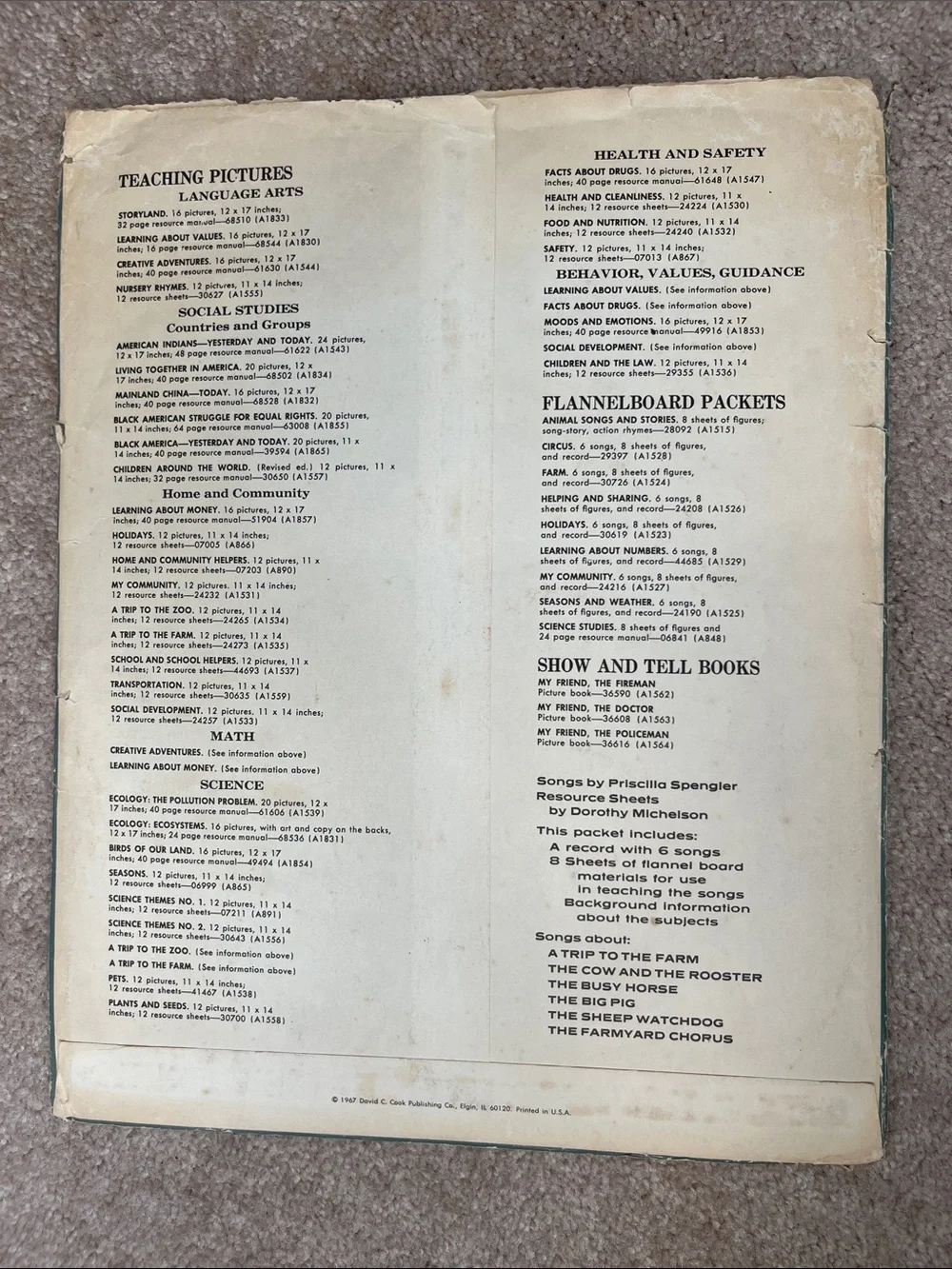 1960’s Farm Songs for the Flannel Board w/Record